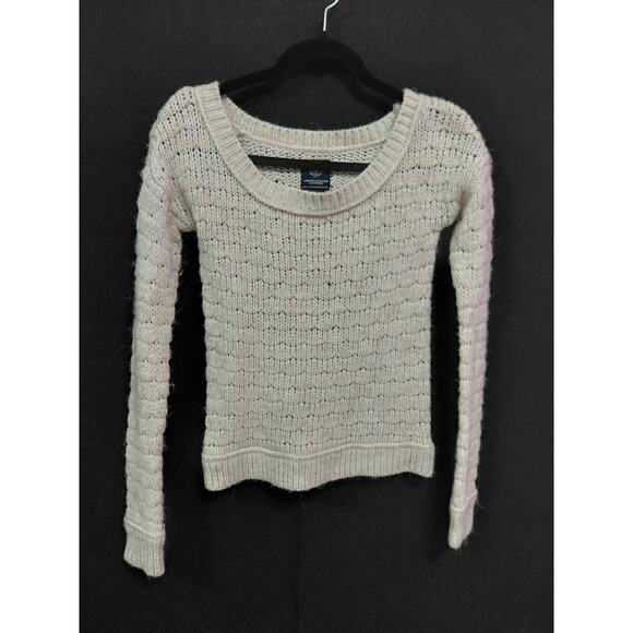 American Eagle Outfitters Sweaters - American Eagle Outfitters Wool Knit Sweater White Solid Long Sleeve Size XS